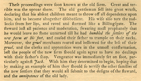 Reproduction text from 1774 of A Pretty Story, showing large spaces between sentences