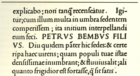 Latin text with large spaces between sentences