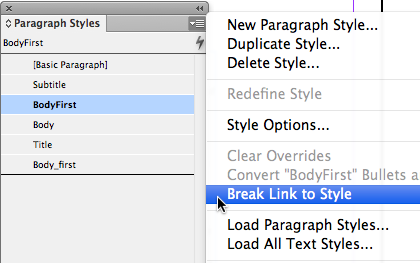 Break Link to Style