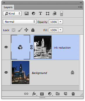 The Channel Mixer layer with the applied layer mask.