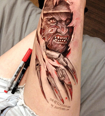 Jody Steel drawing of Freddy Krueger