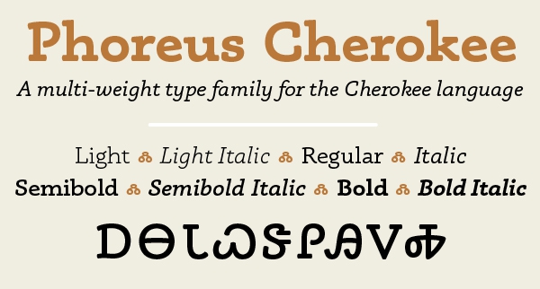 Phoreus Cherokee typeface