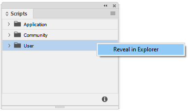 InDesign's Scripts panel