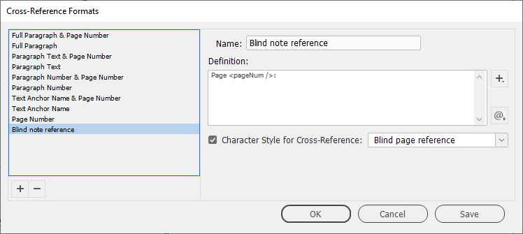Blind endnotes crossref format