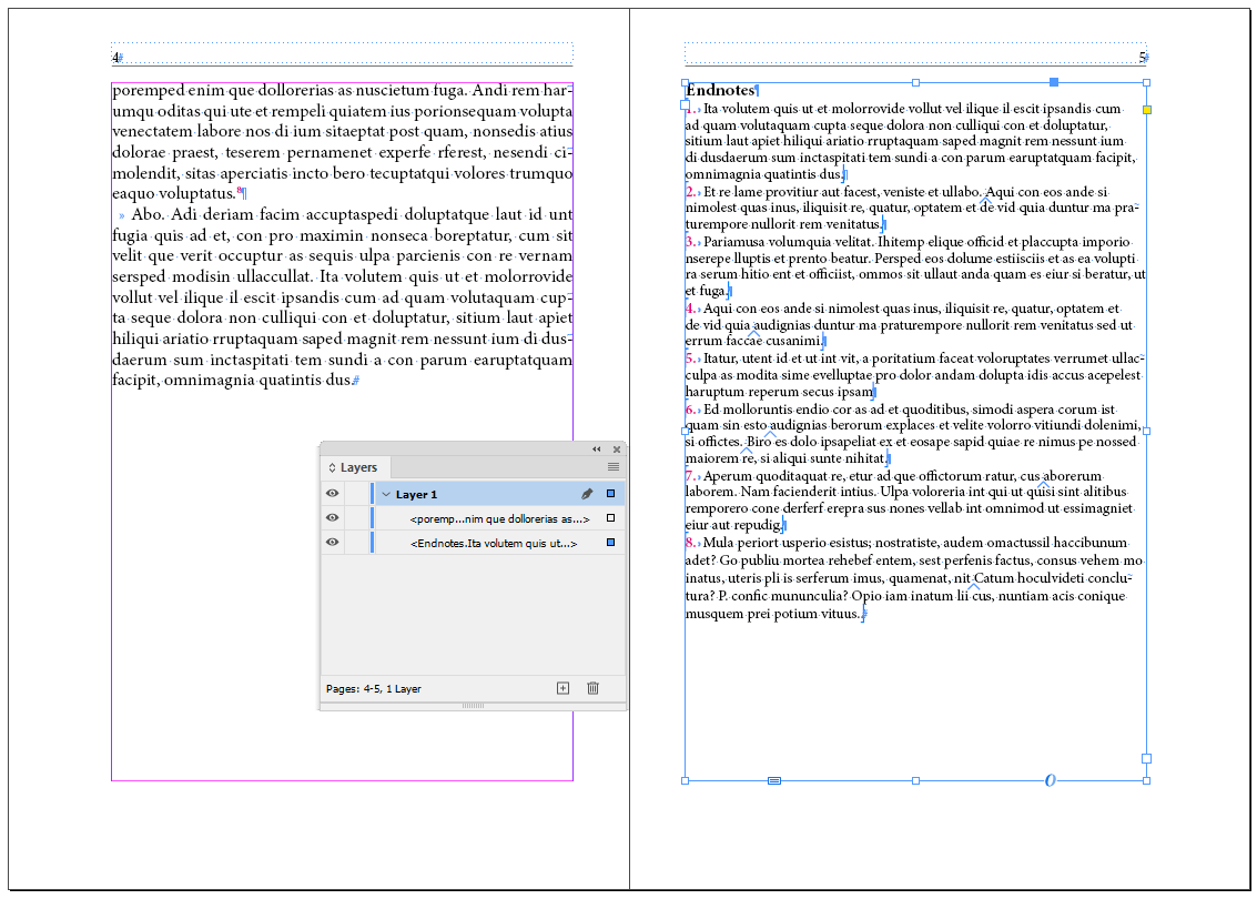 Endnotes before moving them