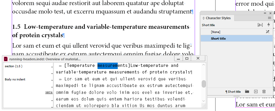 Running headers: set-up first page