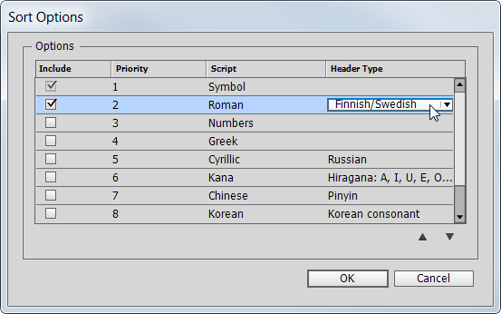 sort foreign languages