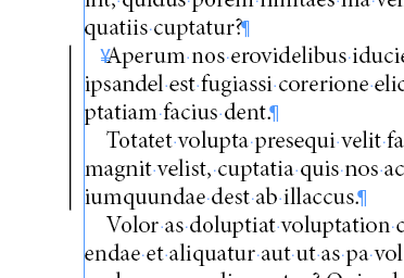 vertical paragraph rule -- default