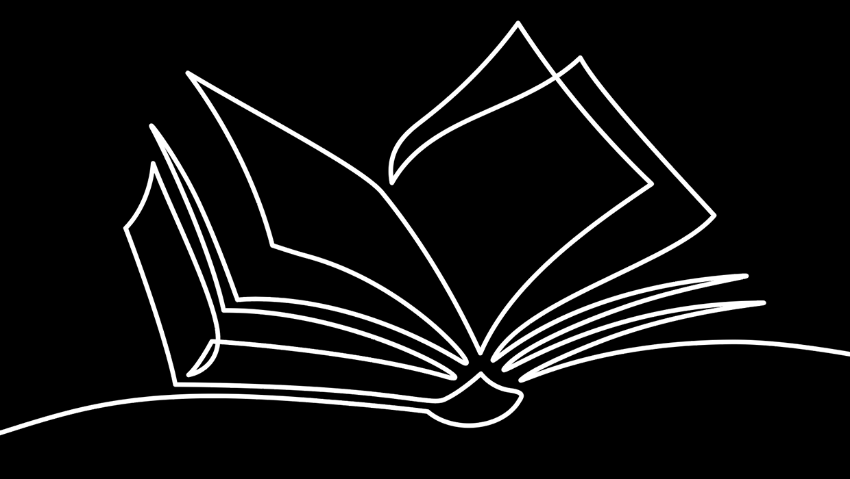 line art of an open book