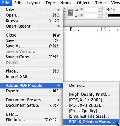 Selecting a PDF Preset