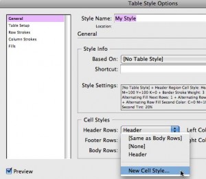 New Cell Style Option