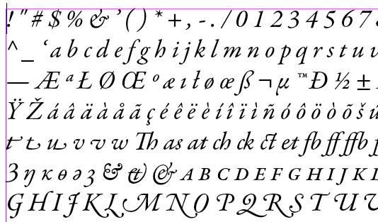 glyphs free font