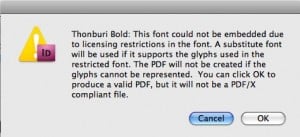 Font Embedding Error