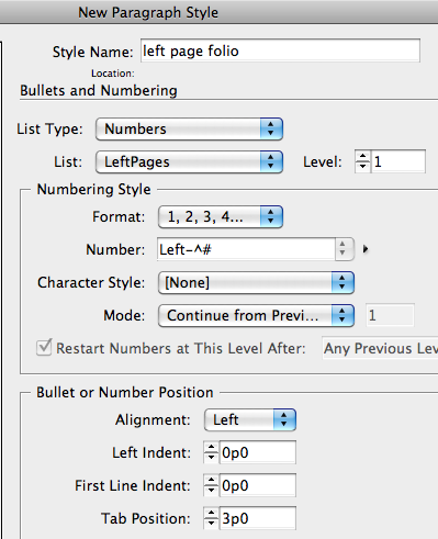 numbered para style