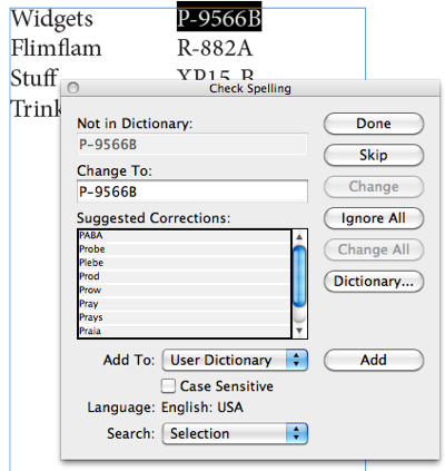 adobe indesign spell check