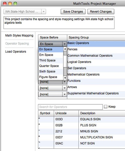 Operator Spacing