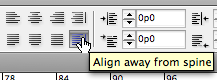 The Align away from spine control in the Control panel