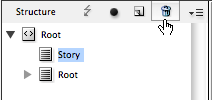 deleting elements from structure pane