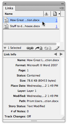 how to link cells in excel to indesign