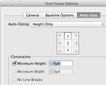 auto size option for text frames