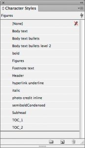 Character Styles panel
