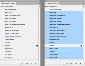 Unused styles highlighted