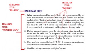 Identifying Paragraph and Character Styles