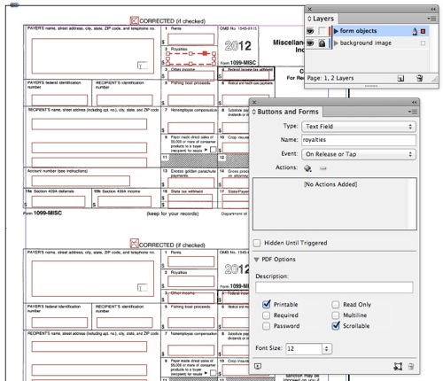 1099 form in indesign