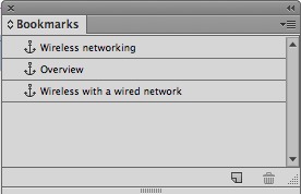 Three bookmarks, all on the same level.