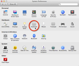 Click Keyboard in System Preferences