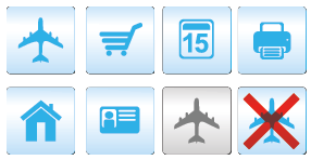 Various icons from the same Illustrator file with different layers visible