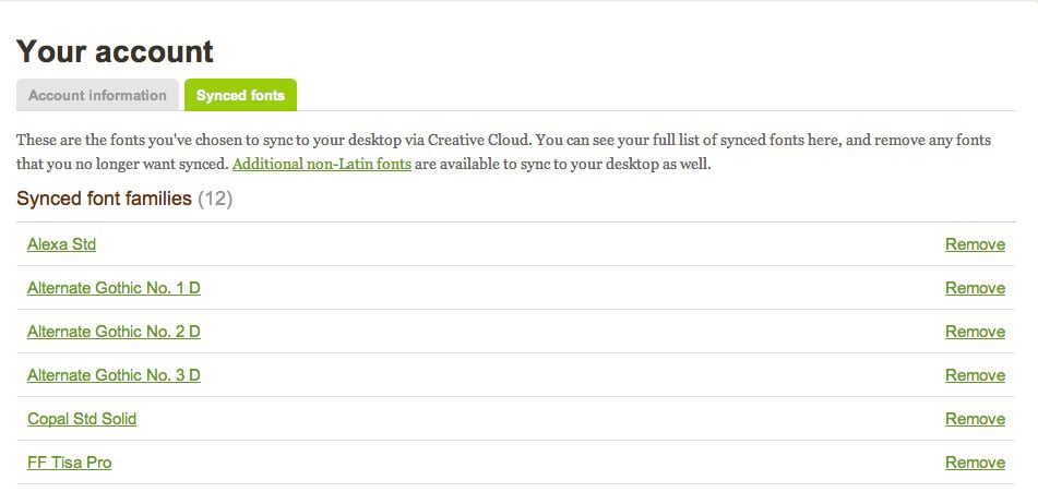 Managing Typekit Fonts