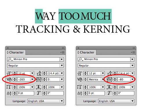 tracking and kerning in InDesign