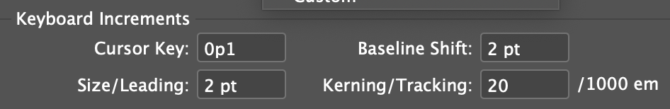 Change kerning default.