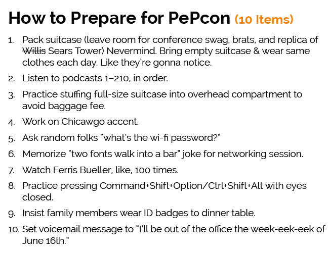 How to Prepare for PePCon list with count