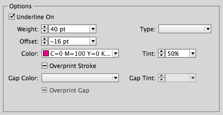 Set any options you want for the color, size, style, offset, etc. of the character style based on the master.