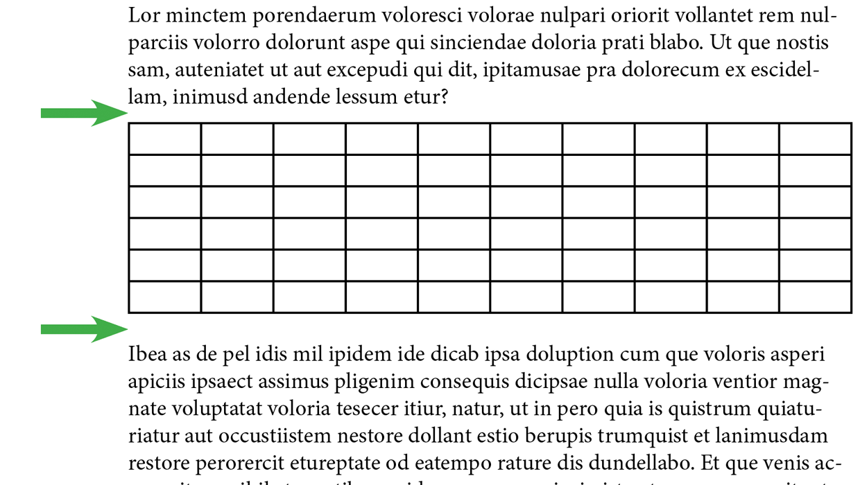 InDesign table spacing