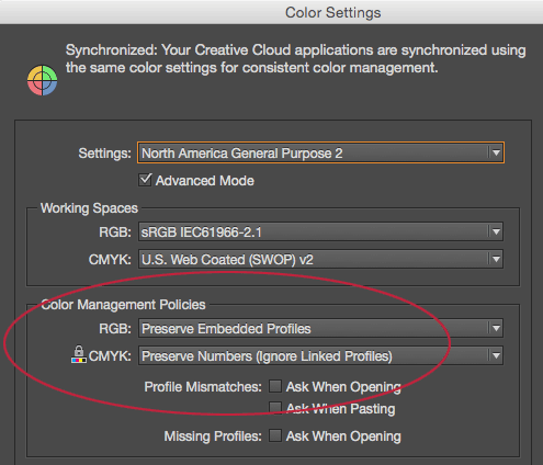 cmyk color policies