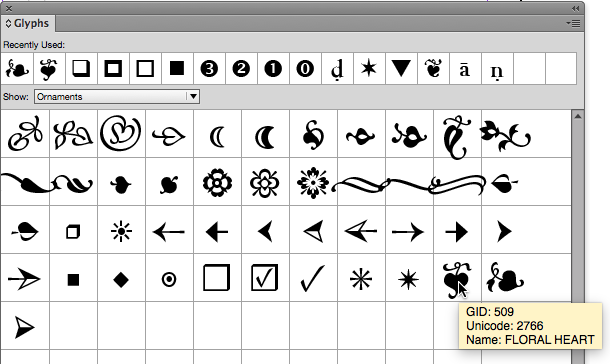 Unicode Glyphs