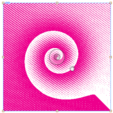 spiral halftone as lines colored magenta