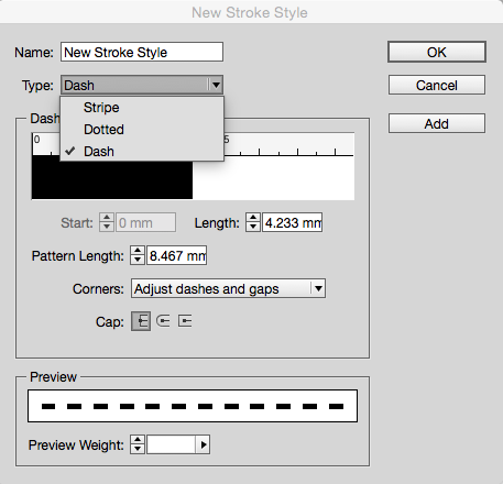 New Stroke Style dialog box