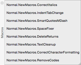 Text Macros Toolbar