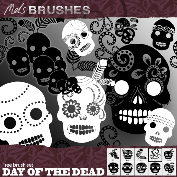 15-DiaDeMuertosBrushes