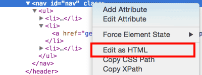 edit as HTML option