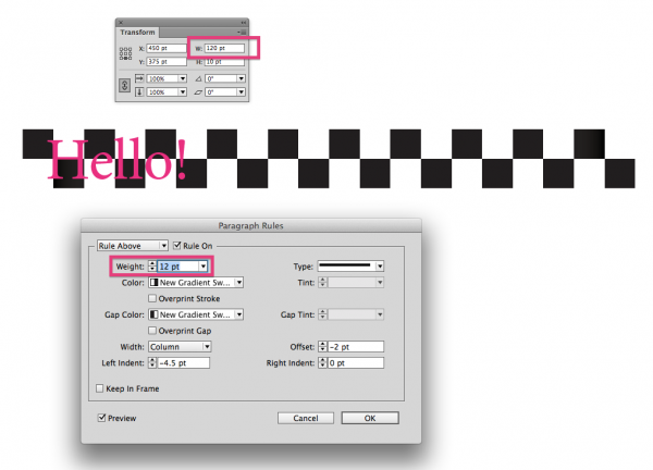 How to Create a Checkerboard Paragraph Rule
