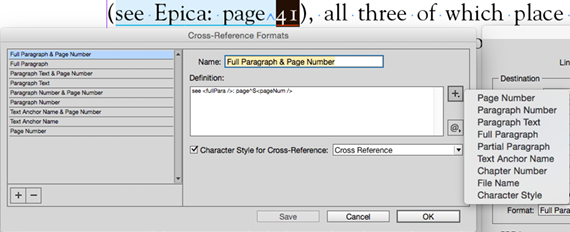 Figure 3: Cross-Reference Formats options.