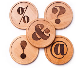 Punctuation coasters