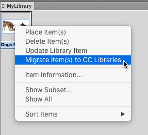 Migrate specific items to a CC Library