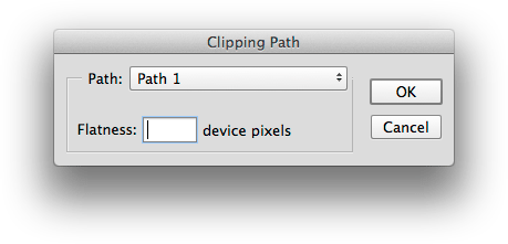 Figure 6: If you must use a clipping path, leave the Flatness field blank. This allows the RIP to optimize the flatness as it generates raster information.
