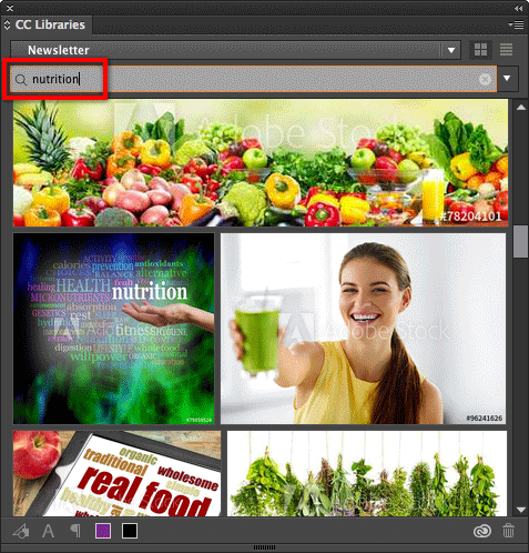 Figure 3: Enlarging the panel shows more search results at once.
